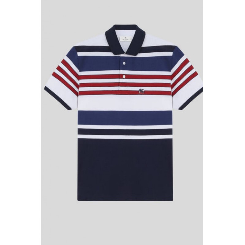 ETRO - Large striped cotton polo shirt - Fantasy