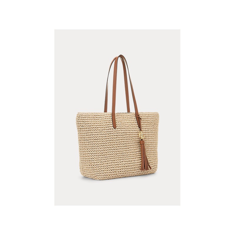 POLO RALPH LAUREN  - Straw Whitney  Shopping Bag - Natural/Lauren Tan -