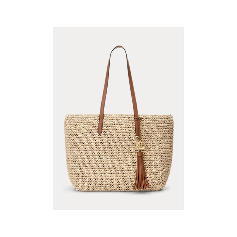 POLO RALPH LAUREN  - Straw Whitney  Shopping Bag - Natural/Lauren Tan -