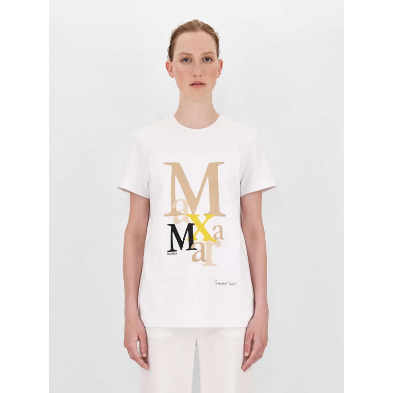MAX MARA - HUMOUR T-Shirt - White/Camel/Yellow