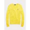 POLO RALPH LAUREN  - V- neck cable knit Sweater - Yellow -
