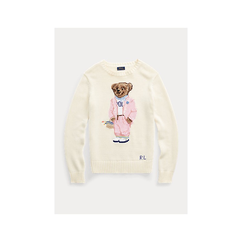 POLO RALPH LAUREN  - Cotton Bears Sweater - Ivory -