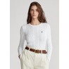 POLO RALPH LAUREN  -Cotton Slim Fit Sweater-  Bianco -