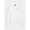 POLO RALPH LAUREN  -Cotton Slim Fit Sweater-  Bianco -