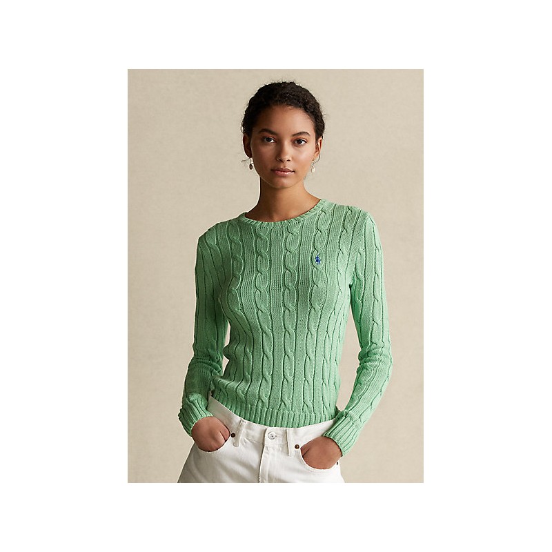 POLO RALPH LAUREN Crewneck Slim fit Sweater -Bud Green - [Woman] Elsa  Boutique