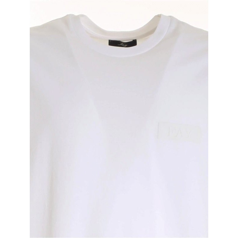 FAY - Fay Print T-Shirt on the Chest - White -