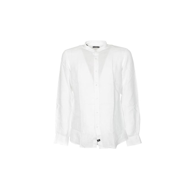 FAY - Camicia Collo Coreano Tinto Capo - Bianco