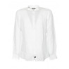 FAY  -  Garment Dyed Korean Neck Shirt - White