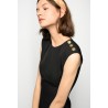 PINKO - INSICURO SHEATH DRESS WITH GOLD BUTTONS - BLACK