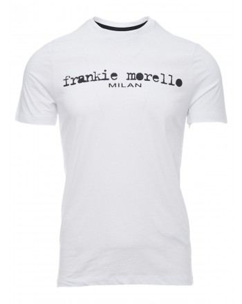 FRANKIE MORELLO - Cotton T-Shirt with Basic Logo Print - White