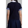 FAY - T-shirt manica righe -  Navy