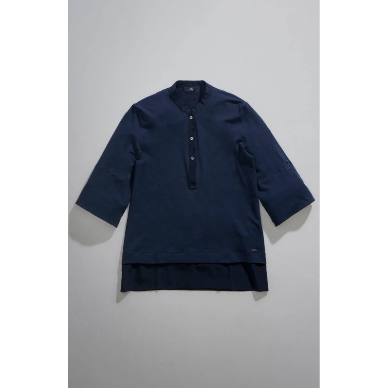 FAY - Jersey polo shirt - Navy Blue