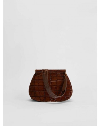 MAX MARA - Crocodile print leather shoulder bag - Leather -