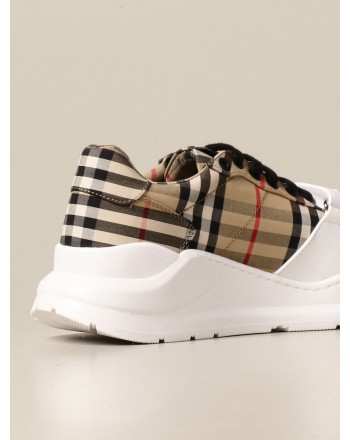 BURBERRY - Sneakers in check canvas - Archive Beige
