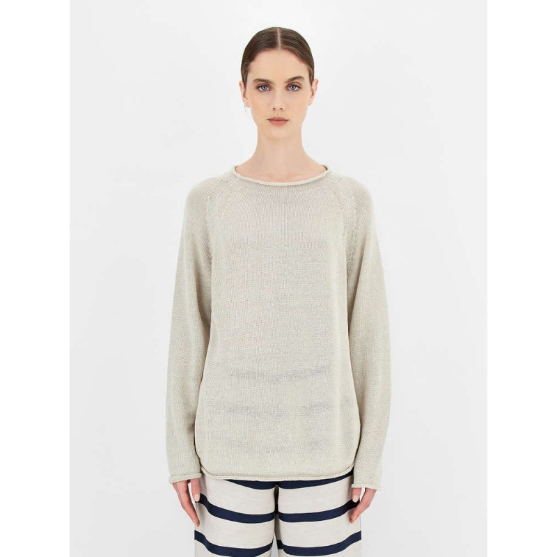 S.MAX MARA - Linen yarn sweater - Ecru