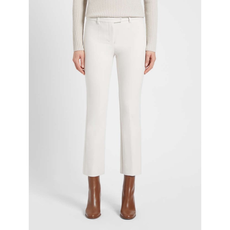 S MAX MARA - Cotton and viscose trousers - White -