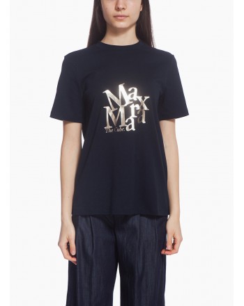 S MAX MARA - Cotton jersey T-shirt- Blue