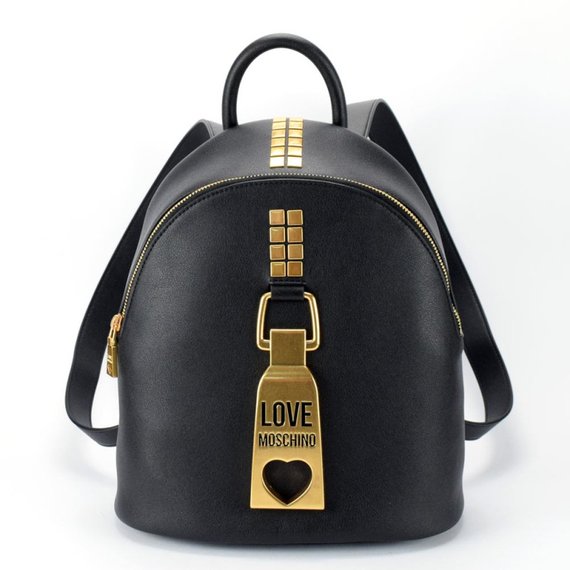 LOVE MOSCHINO - Zip Logo Backpack - Black