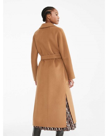 S MAX MARA -  AMORE  Wool and Cashmere Long Coat - Leather
