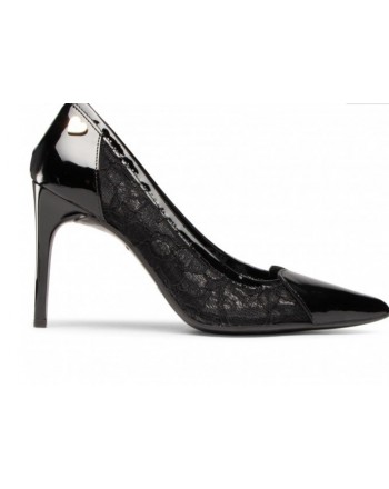 LOVE MOSCHINO - Glossy Lace Pumps - Black