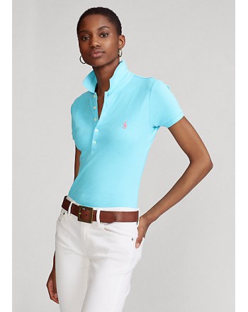 POLO RALPH LAUREN  - Basic 2-Button Polo Shirt - Turquoise -