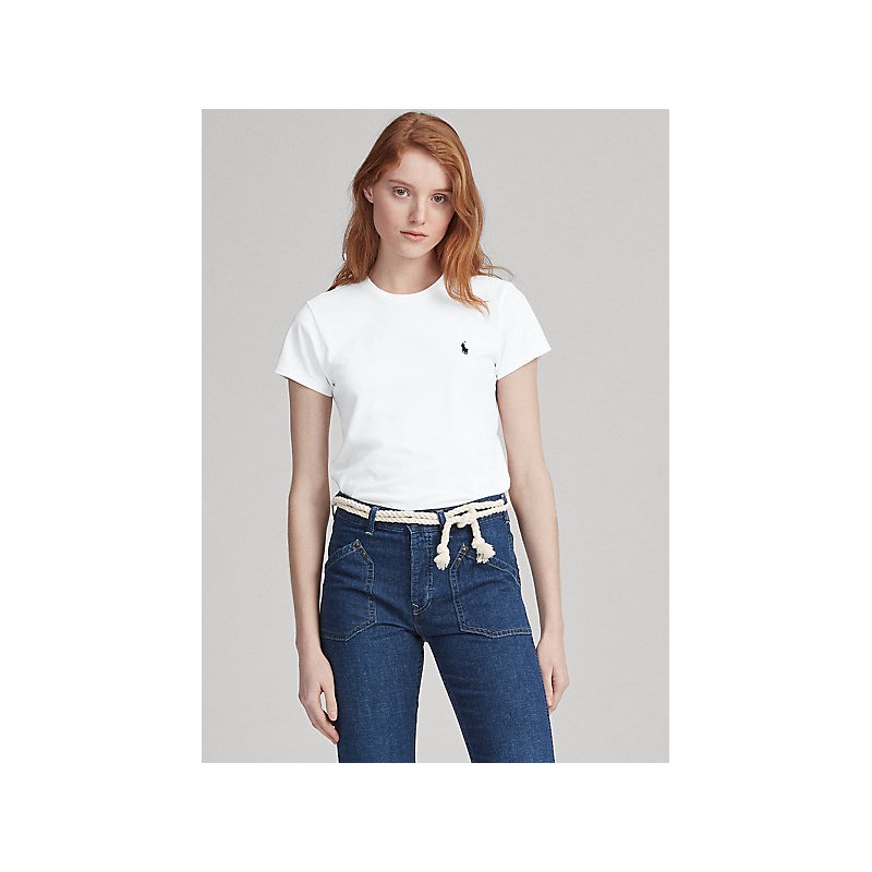 POLO RALPH LAUREN  - T-Shirt in jersey Custom Slim - Bianco -