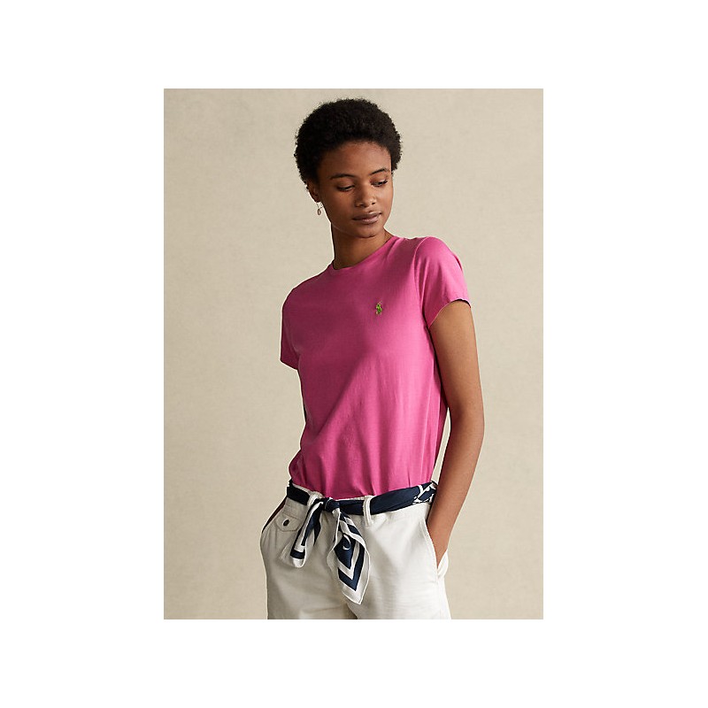 POLO RALPH LAUREN  - T-Shirt Custom Slim Basic - Peonia Pink