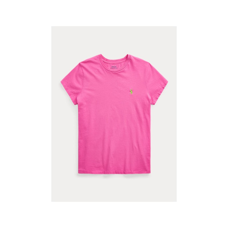 POLO RALPH LAUREN  - T-Shirt in jersey Custom Slim - Rosa Peonia -