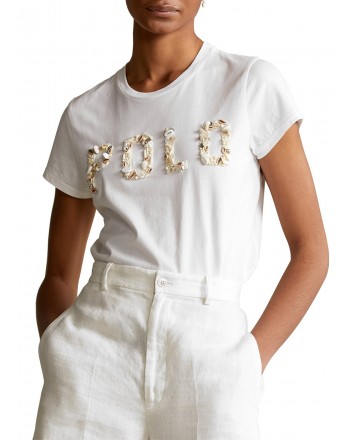 POLO RALPH LAUREN  - T-Shirt  With Shells - White -