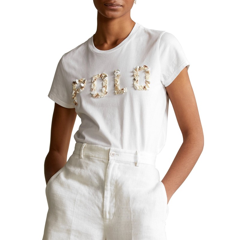 POLO RALPH LAUREN  - T-Shirt  With Shells - White -
