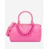 LOVE MOSCHINO - HEART CHAIN Top Case Bag - Pink