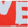 BURBERRY - Foulard in seta con stampa Love - Rosso/Cielo