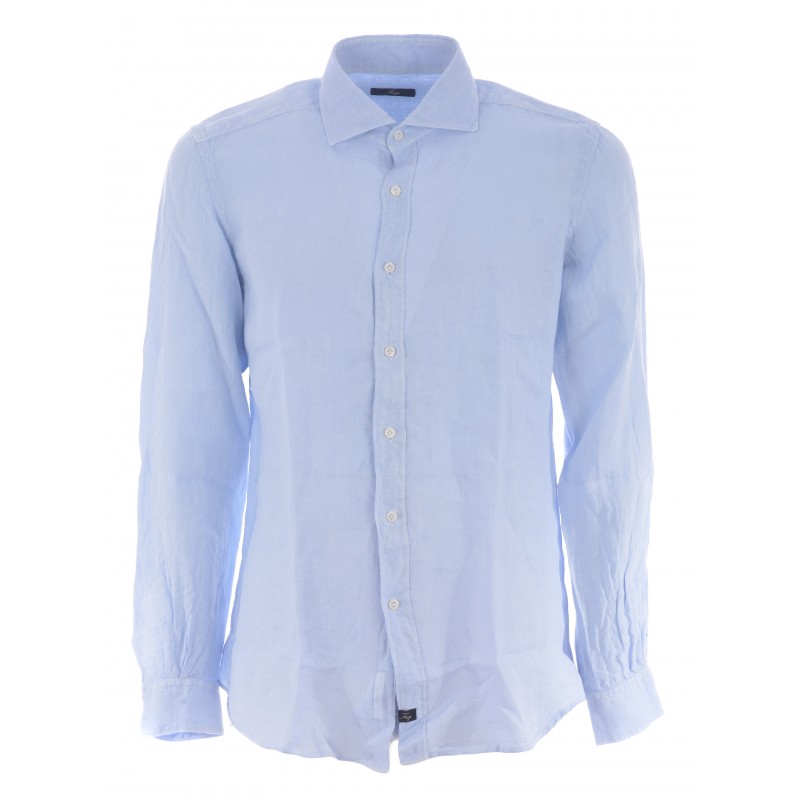 FAY - French collar shirt - Light blue -