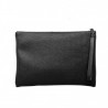 CALVIN KLEIN - Leather Wrist Bag - Black