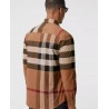 BURBERRY - Stretch cotton shirt with tartan motif - Birch Brown Check