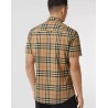 BURBERRY - Checked short sleeve shirt - Archive Beige