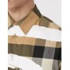 BURBERRY - Oversized shirt with check motif and Love writing - Archive Beige
