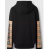 BURBERRY - Hooded sweatshirt with inserts and logo print - Black