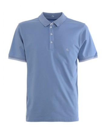 FAY - Pique polo shirt with chest logo - Heavenly -