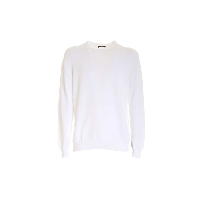 FAY - Piquet crewneck sweater - White -