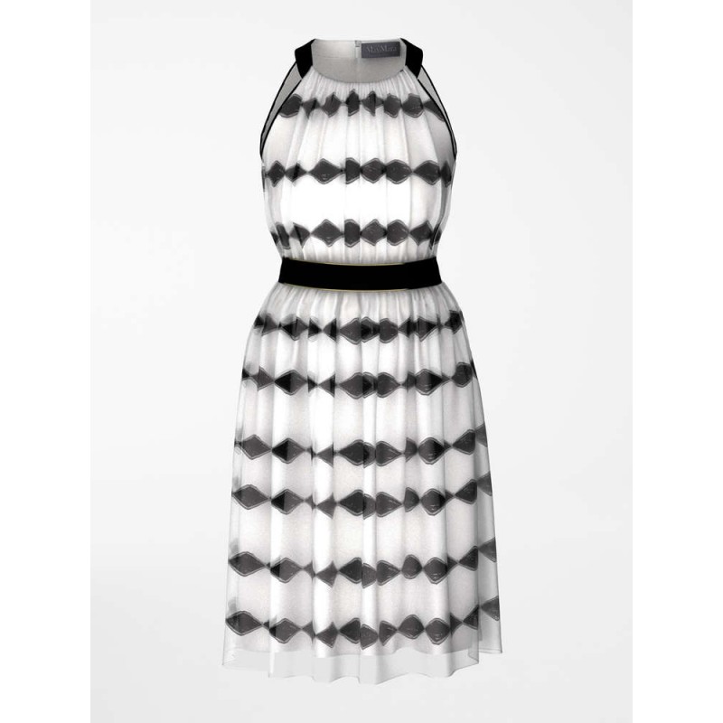 MAX MARA STUDIO - DINAR Silk Fil Coupè Dress- White/Black