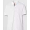 BURBERRY - Cotton piqué polo shirt with monogram motif - White