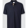 BURBERRY - Cotton Piqué Polo Shirt With Monogram Motif - Navy