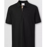 BURBERRY - Cotton Piqué Polo Shirt With Monogram Motif - Black