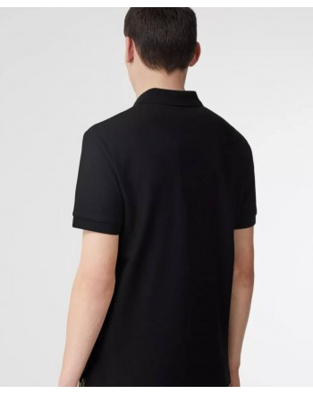 BURBERRY - Cotton Piqué Polo Shirt With Monogram Motif - Black