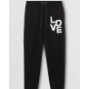 BURBERRY - Cotton jogging trousers with Love writing - Black