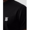 BURBERRY - T-Shirt In Cotone Con Monogramma - Nero