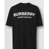 BURBERRY - Cotton T-shirt with logo - Black