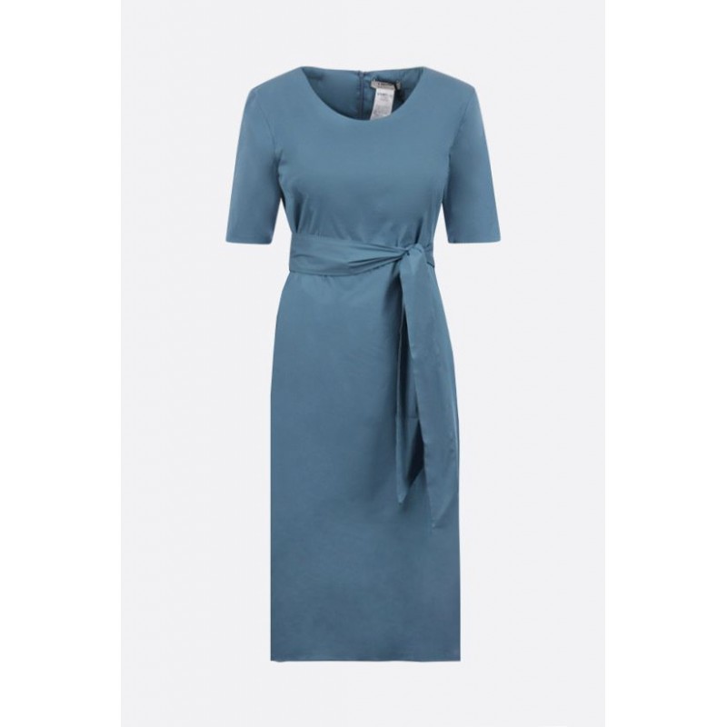 S MAX MARA - LIRICHE Stretch Cotton Dress - Africa Light Blue