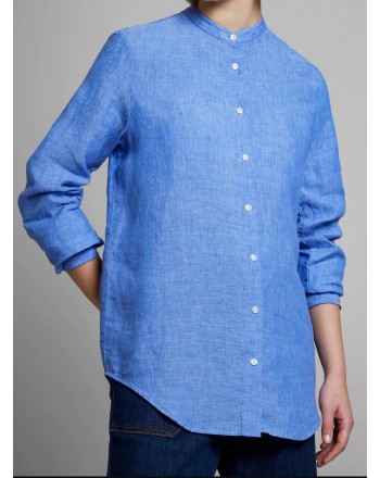 FAY - Camicia Collo alla Coreana - Azzurro Chiaro